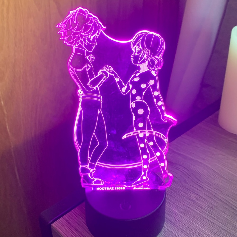 Miraculous Ladybug LED lamp light- ladybug and cat noir: batteries are included